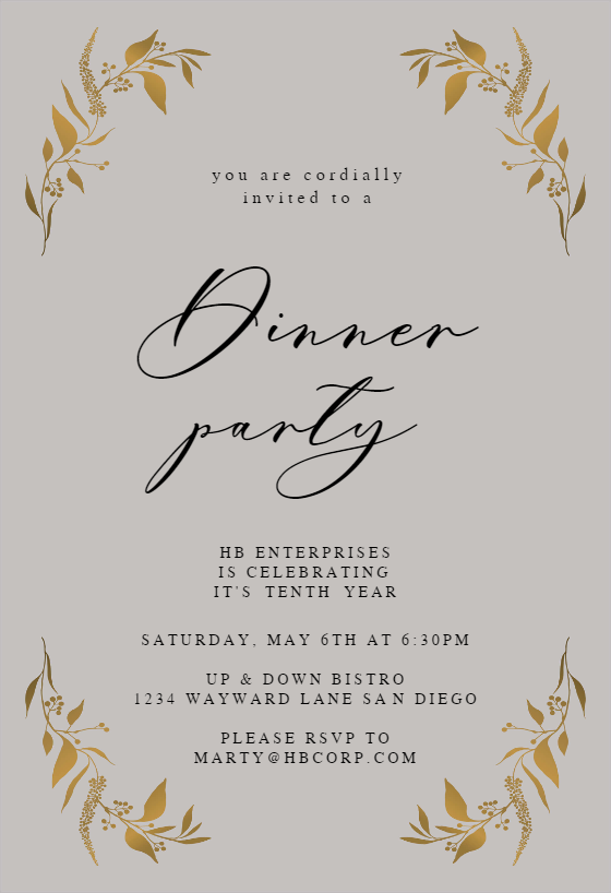 Dinner Party Invitation Templates (Free) Greetings Island
